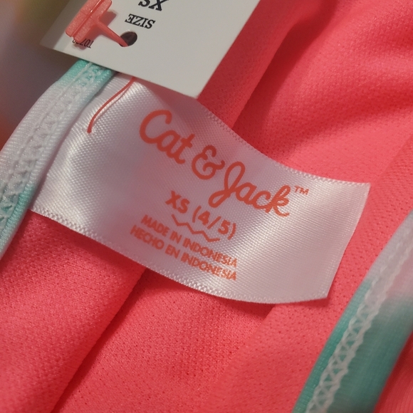 NWT Cat & Jack Girl's 2 PC Tie-Dye Tankini Swimsuit XS 4/5 - Picture 4 of 6